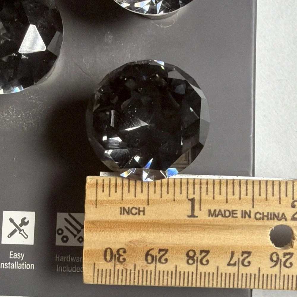 Eight Piece Drawer Knob Set Real Living Brand Smoky Gray Crystal/glass Knobs